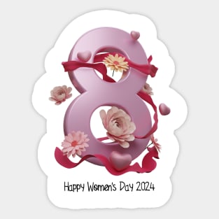 Happy Women's Day 2024 Sticker